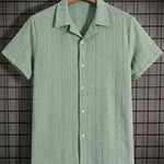 KZZ Men's Casual Short-Sleeve Shirt