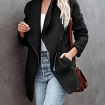 Nadorine Casual Fleece Fuzzy Coats Faux Shearling Shaggy Jacket