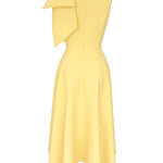 Women's Bowknot A Line Midi Dress Sleeveless Crewneck High Waist Party Dress Elegant Evening Gown