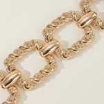 Chain Decor Buttoned Waist Belt Fashion Elastic Stretch Dress Belt Waistband
