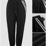 2 Pieces Outfit Colorblock Cold Shoulder Long Sleeve Drawstring Hoodie Top and Casual Contrast Striped Decor Elastic Waist Jogger Pants Set