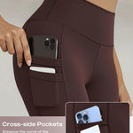 Winter Warm High Waisted Workout Athletic Leggings Tummy Control Butt Lifting Ultra Soft Thermal Lined Yoga Pants Women's Sportswear with Stacked Slit Pockets On Side
