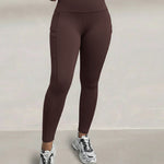 Winter Warm High Waisted Workout Athletic Leggings Tummy Control Butt Lifting Ultra Soft Thermal Lined Yoga Pants Women's Sportswear with Stacked Slit Pockets On Side