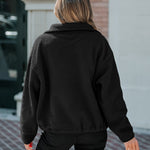 Stand Collar Zipper Design Casual Sweatshirt