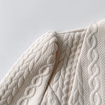 Shawl Collar Long Sleeve Cinched Waist Open Front Jacket Casual Flared Hem Cable Textured Jacquard Coat