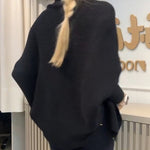 Lapel Batwing Sleeve Casual Cardigan Open Front Sweater (ONLY)
