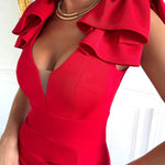Bowknot Decor Deep V-Neck Sleeveless Slit Party Dress Ruched Zipper Back Slim Fit Midi Dress