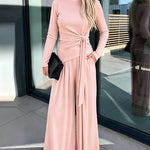 Women's 2 Piece Knit Lounge Set Long Sleeve Tie Waist Top and High Waisted Wide Leg Pants Casual Soft Sweatsuit with Pockets