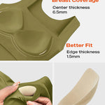 U-Neck Sleeveless Tank Seamless Skinny Layering Top with Built-In Bra