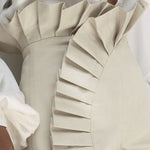 Ruffle Hem Ruched High Waist Shorts