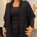 Lapel Batwing Sleeve Casual Cardigan Open Front Sweater (ONLY)