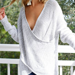 Deep V Wrapped Casual Sweater