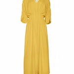 Deep V-Neck Ruched Three Quarters Sleeve Backless Overalls Casual Waist-Gathered Tied Detail Jumpsuit without Belt