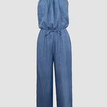 Womens Spaghetti Strap Drawstring Tied Waist Jumpsuit Casual Overalls