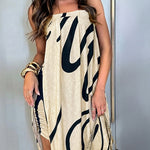 Women's Sexy Strapless Tube Dress Abstract Print Faux Two-Piece Vacation Dress Ruched Asymmetrical Hem Bodycon Sundress