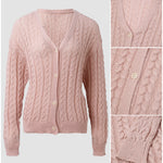 Women's Sequin Cable Knit Cardigan V Neck Button Down Slim Fit Long Sleeve Sweater