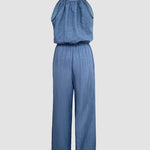 Womens Spaghetti Strap Drawstring Tied Waist Jumpsuit Casual Overalls