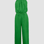 Womens Spaghetti Strap Drawstring Tied Waist Jumpsuit Casual Overalls