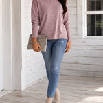 Women's Backless Twist Tie Back Drop Shoulder Top Casual Long Sleeve Loose Fit Tee