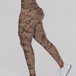 Camouflage Print High Waist Skinny Leggings with Cargo Flap Pockets Casual Pants