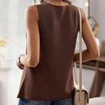 Women's Knit Tank Top Starfish Shell Gold Button Sleeveless Vest Beach Vacation Casual Top