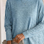 Women's Long Sleeve Knit Top Backless Twist Lace Panel Casual Tee