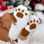 1Pair Fluffy Cozy Animal Stripe Fuzzy Socks
