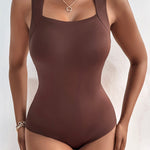 Chicme Contourx U Neck Shapewear Built In Bra Sleeveless High Strechy Slim Fit Tank Bodysuits