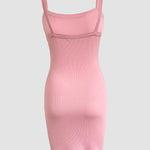 Bandeau Spaghetti Strap Sleevless Mini Dress Casual Slim Fit Bodycon Dress