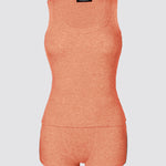 2PCS Micro-Ribbed U-Neck Tank Top & Boxer Set Cozy Loungewear