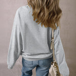 Women's Rhinestone Skull Graphic Loose Sweatshirt Drop Shoulder Crewneck Pullover Top