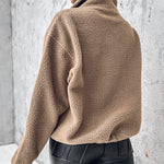 Stand Collar Zipper Design Casual Sweatshirt