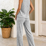 Women's 2 Piece Set U-Neck Tank Top and Straight Leg Pants Casual Loungewear