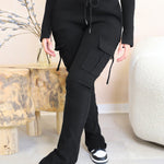 Drawstring Slit Pocket Design Sweatpants
