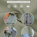 Women's Sequin Patchwork Denim Jacket Raw Hem Button Down Coat Long Sleeve Shacket with Pockets