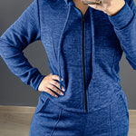 2 Pieces Outfit Long Sleeve Zip Up Drawstring Hoodie Coat and Casual Elastic Waist Seam Front Straight Leg Pants Set