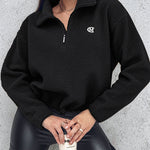 Stand Collar Zipper Design Casual Sweatshirt