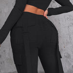 Drawstring Slit Pocket Design Sweatpants