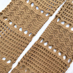 2 Pieces Round Sequin Knitted Halter Sleeveless Crop Top and Casual Strechy Waist Wide Leg Knit Pants Set