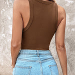 ChicMe Built-in Bra Ribbed Round Neck Tank Top