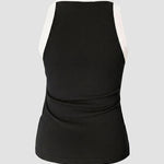 Women's Contrast Binding Racerback Tank Top Slim Fit Ribbed Crewneck Top