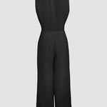 Women's Two Piece Outfits Faux Two Piece Sleeveless Crop Top and High Waisted Wide Leg Pants Elegant Matching Suit