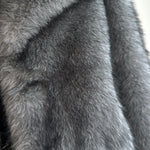 Turn-down Collar Long Sleeve Faux Fur Coat Jacket Casual Warm Fluffy Cropped Coat