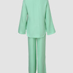 2 Piece Notch Neck Long Sleeve Asymmetrical Hem Tops Stretchy Waist Straight Leg Pants Lounge Sets Tracksuit