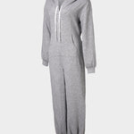 Hooded Kangaroo Pocket Design Stretchy Waist Cuffed Jumpsuit