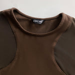 Sheer Mesh Spliced Long Sleeve Slim Fit Sexy Top