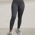 Winter Warm High Waisted Workout Athletic Leggings Tummy Control Butt Lifting Ultra Soft Thermal Lined Yoga Pants Women's Sportswear with Stacked Slit Pockets On Side