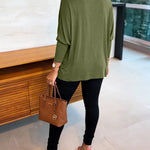 Women's Cowl Neck Batwing Sleeve Top Casual Long Sleeve Loose Pullover Comfortable Soft Drape Blouse