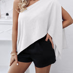Women's Off Shoulder Convertible Crop Top Casual Multi Wear Slit Blouse with Bandeau