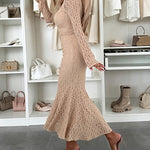 Women's Elegant Lace Mock Neck Bodycon Dress Slim Fit Flare Long Sleeve Mermaid Dress Evening Gown